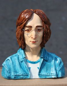 Portrait bust of John Lennon