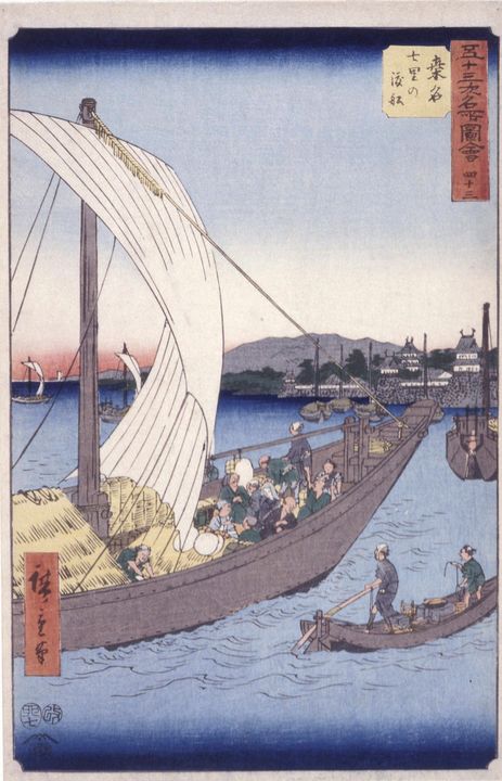 Hiroshige~Station 43, Kuwana (2) - Classical art