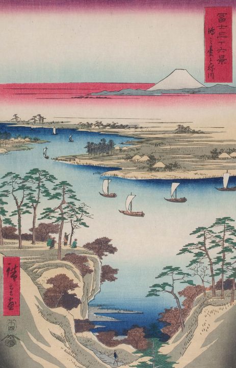 Hiroshige~Wild Goose Hill and the To - Classical art