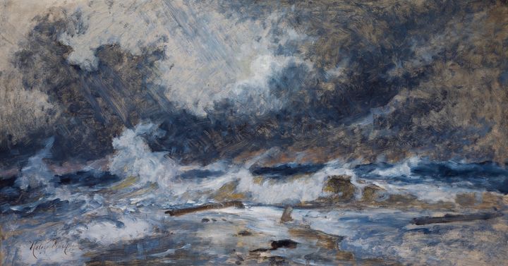 Holger Drachmann~The sea in uproar. - Classical art