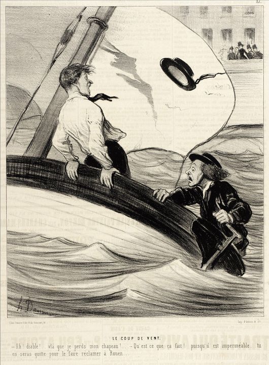 Honoré Daumier~Le Coup de vent - Classical art