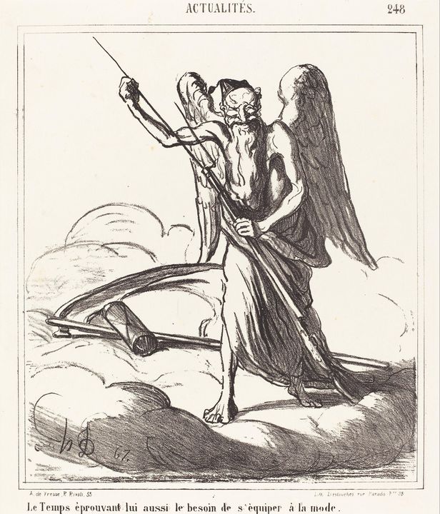 Honoré Daumier~Le Temps éprouvant lu - Classical art