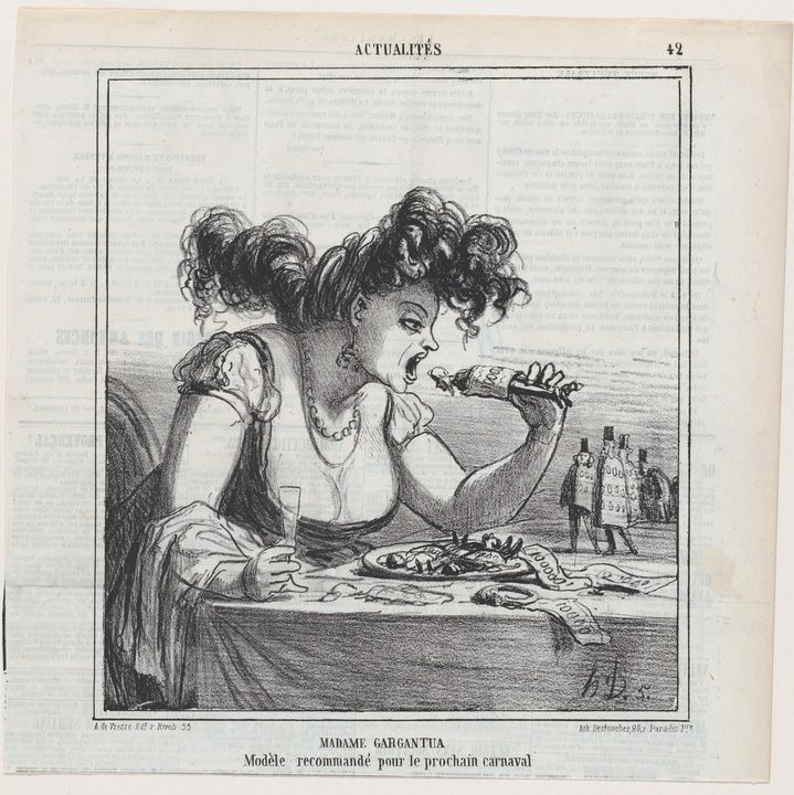 Honoré Daumier~Madame Gargantua A mo - Classical art