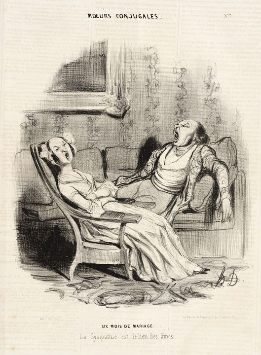 Honoré Daumier~Six mois de mariage - Classical art