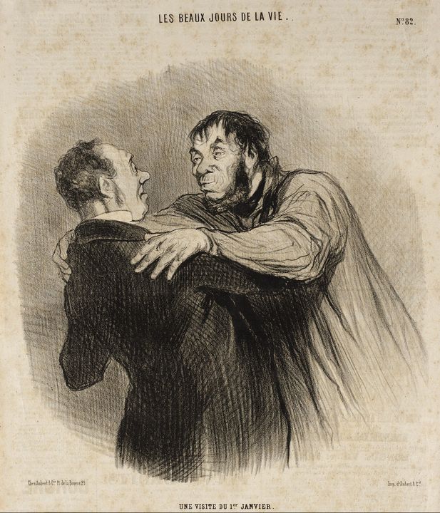 Honoré Daumier~Une Visite du 1er Jan - Classical art