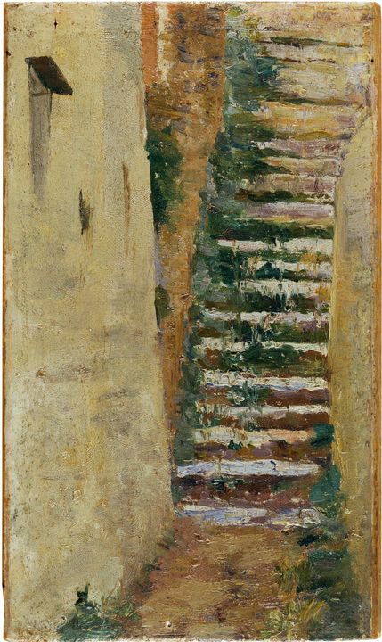 Henrique PousãoRustic stairway Ca Classical art Paintings