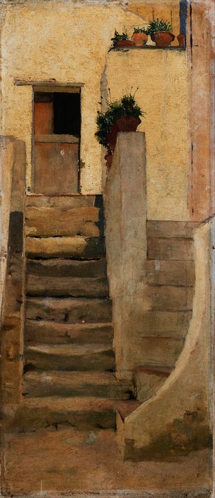Henrique Pousão~Stairs of Capri - Classical art