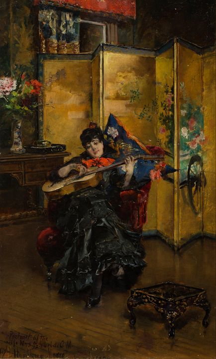 Henry Humphrey Moore~Portrait of Mrs - Classical art