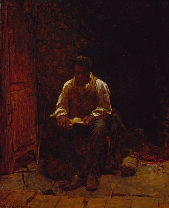 Eastman Johnson~The Lord Is My Sheph - Classical art - Paintings