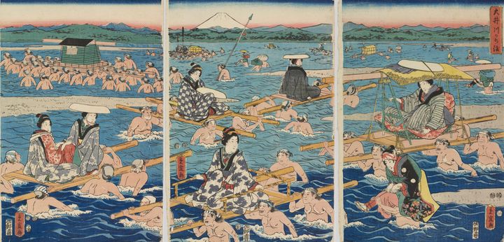 Hiroshige II, Hiroshige~Oigawa Ford - Classical art