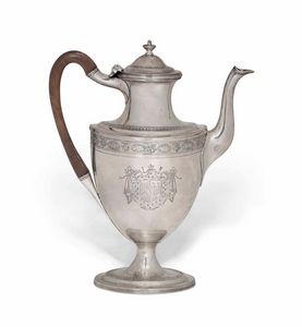 SILVER VASE-SHAPED COFFEE POT