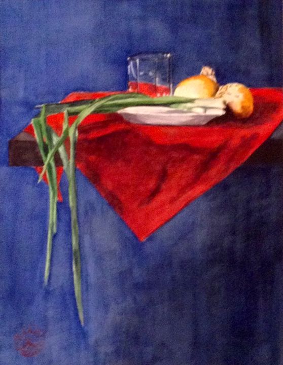 Sur La Table - Karin Minshull Original Watercolor paintings