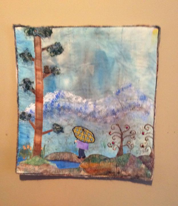 Rain mixed media art wall hanging - sylvia