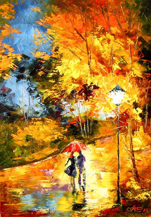 Autumn evening - Anna Kolos - Paintings & Prints, Landscapes & Nature ...