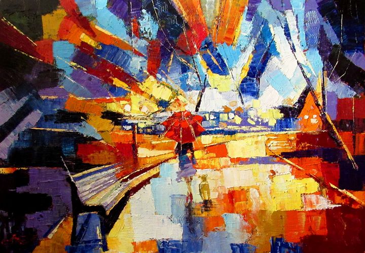 On a walk - Anna Kolos - Paintings & Prints, Abstract, Other Abstract ...