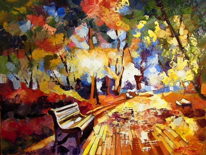 Evening in the park - Anna Kolos - Paintings & Prints, Landscapes ...