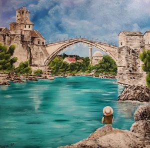Old bridge in Mostar - Sofic art
