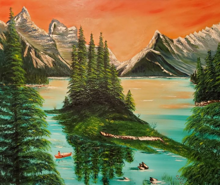 Maligne lake Canada - Sofic art