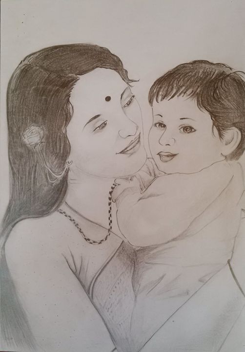 Mother S Love Rajasekaran My Arts Drawings Illustration