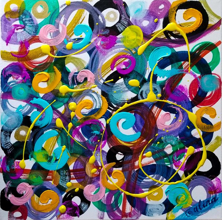 Happy Painting 092619 - Caribe Art - Paintings & Prints, Abstract ...