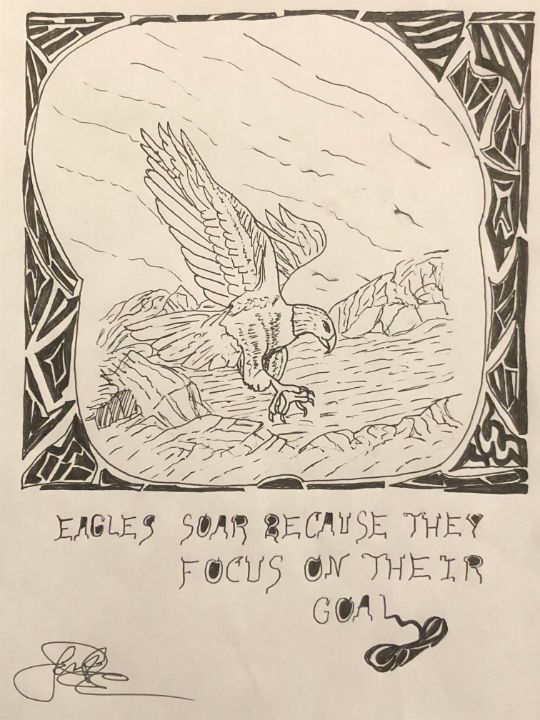 Eagle quote - Drawing artist- print