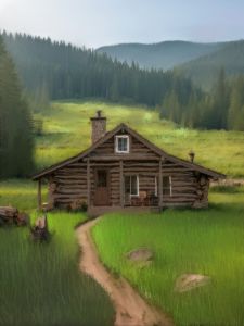 Log Cabin - Chris Hills Art