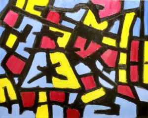 YELLOW RED BLUE SHAPES - Chris Hills Art