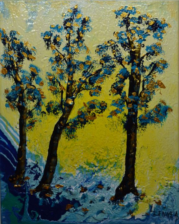 BLUE TREES LENNEA STUDIO Paintings & Prints, Abstract, Landscape