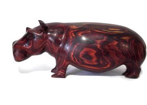 Zebra Wood Carved Hippo. Hand carved - JNGcape - Sculptures & Carvings,  Animals, Birds, & Fish, Other Animals, Birds, & Fish - ArtPal