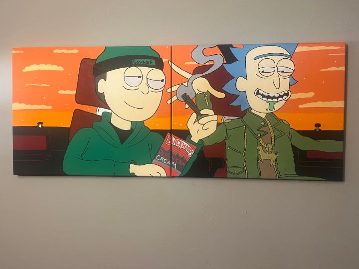 Painting Rick 2024 And Morty Original Art Can