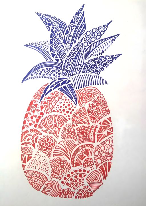Zentangle Pineapple - Incraftboutique - Paintings & Prints