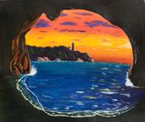 Sunset in a cave - Chloe Jade - Paintings & Prints, Places