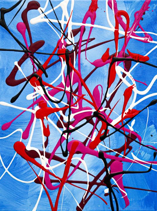 Pink Splatter Abstract - PiraLeila Art - Paintings & Prints, Abstract ...