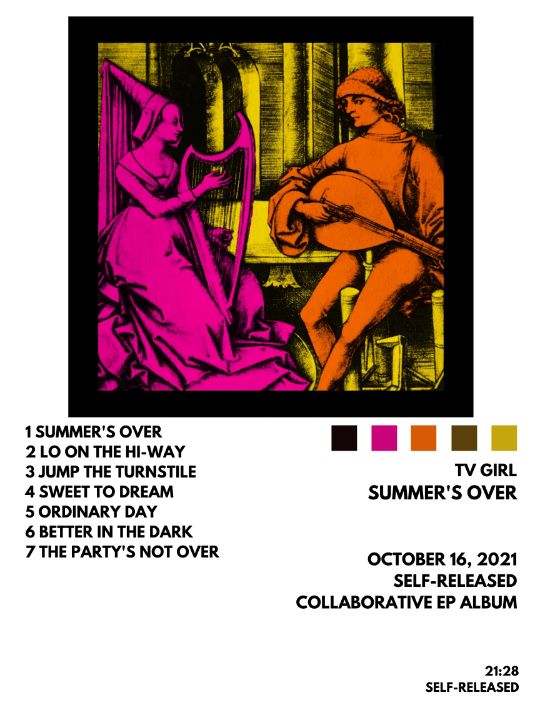 TV Girl - Summer's Over - Aesthetic Album Poster's By Jayden