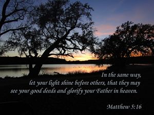 Matthew 5:16 Lake Sunset