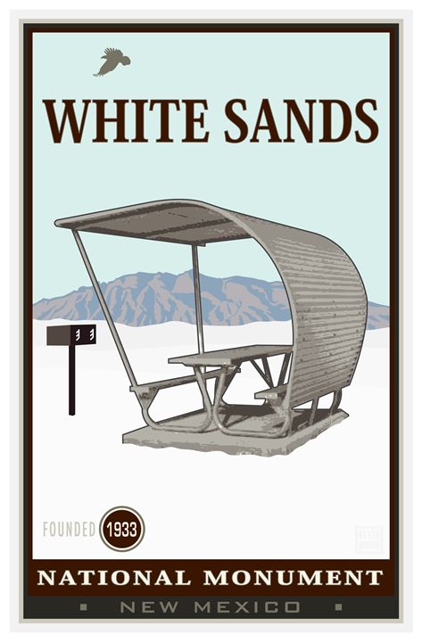 White Sands National Monument I - Vintage Travel by Kevin Brown Studio