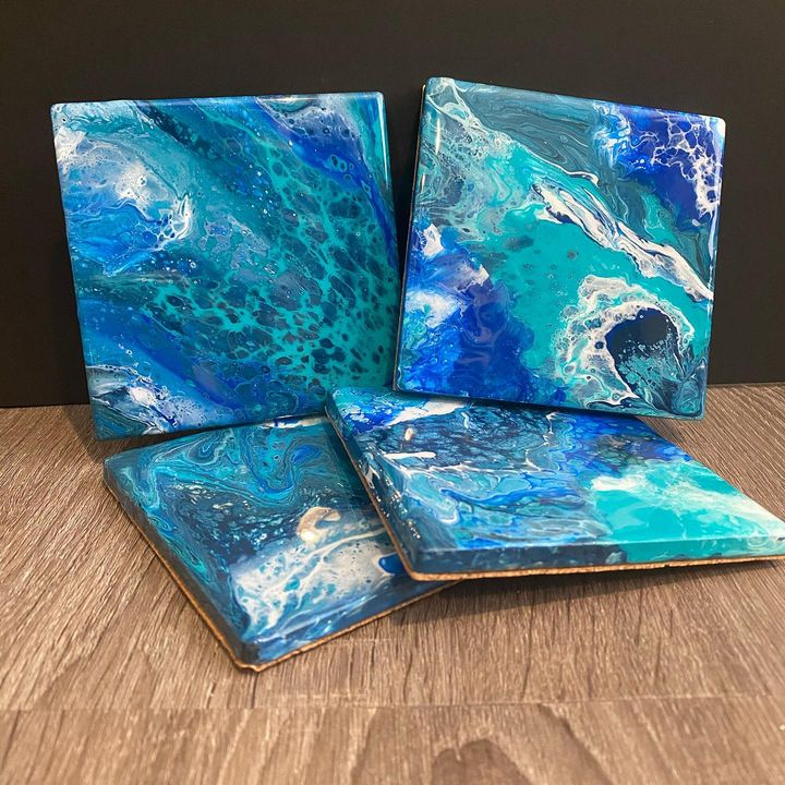 Ocean Tide Coaster Set - EMvision Paintings