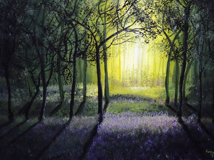 Light in the forest - Evelyne Joy of Art - Paintings & Prints ...