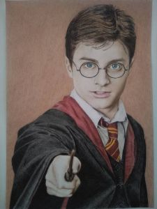 Harry Potter coloured pencils drawin