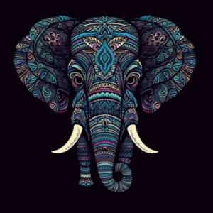 Elefant, mandala pattern
