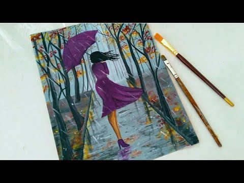 How to draw rainy season (বর্ষাকাল) _ step by step _ oil pastel ( 279) -  video Dailymotion