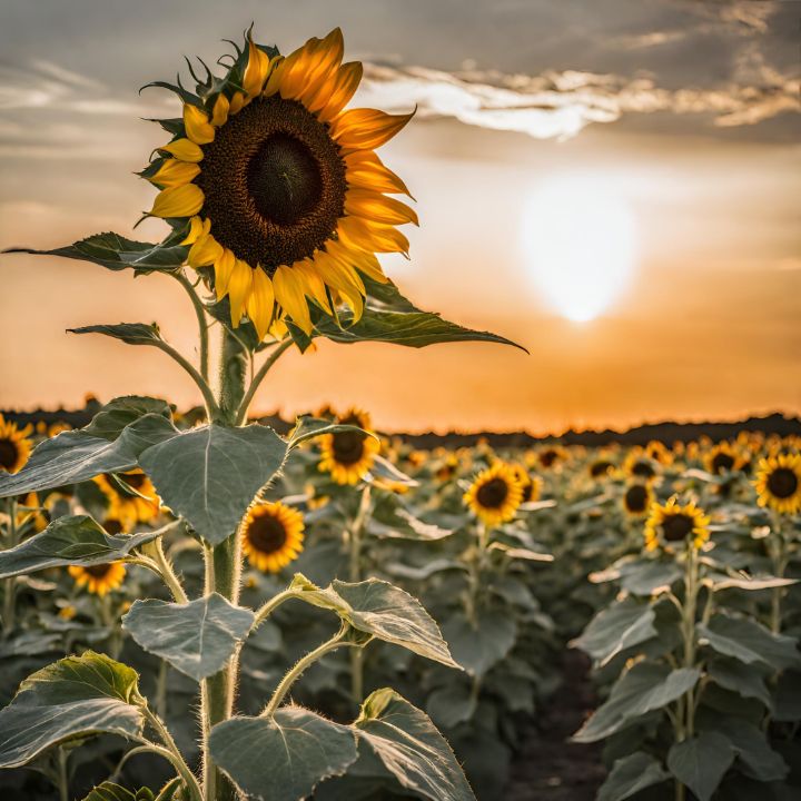 Sunset Sunflower Field - Redick Designs - Digital Art & AI, Landscapes ...