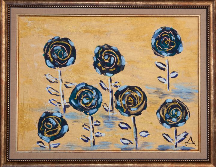 Roses in Blue - Рози в синьо - Stroke Survivor izpitanie-art- Donka