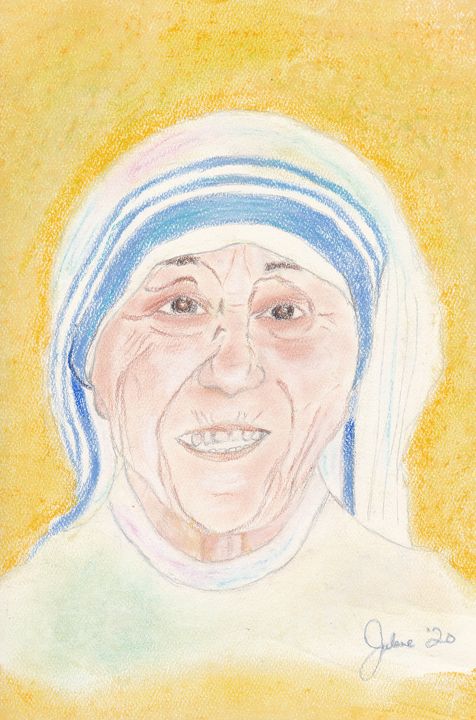 Pastel Painting of Mother Teresa - Julene Allen