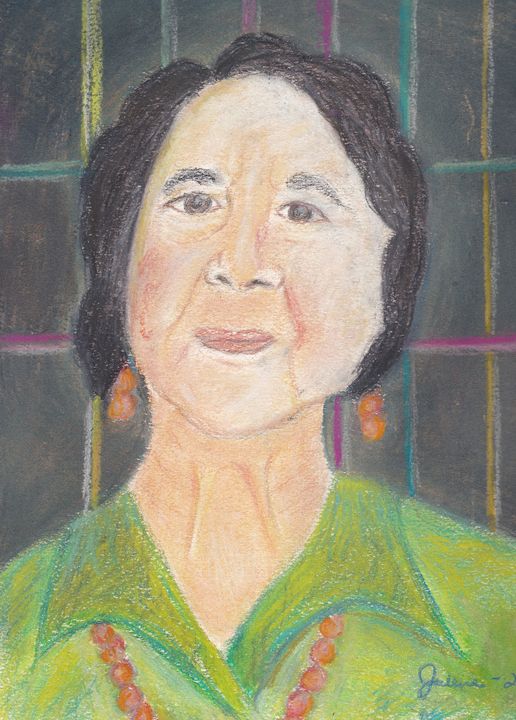 Pastel Painting of Dolores Huerta - Julene Allen