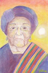 Watercolor of Ellen Johnson Sirleaf