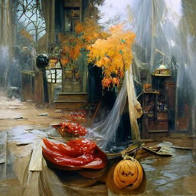 Halloween wall Art - AI Art - AI online Created - Digital Art -