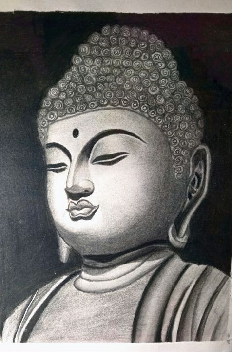 Painting Of Lord Buddha Drawing In Lead Pencil - GranNino-saigonsouth.com.vn