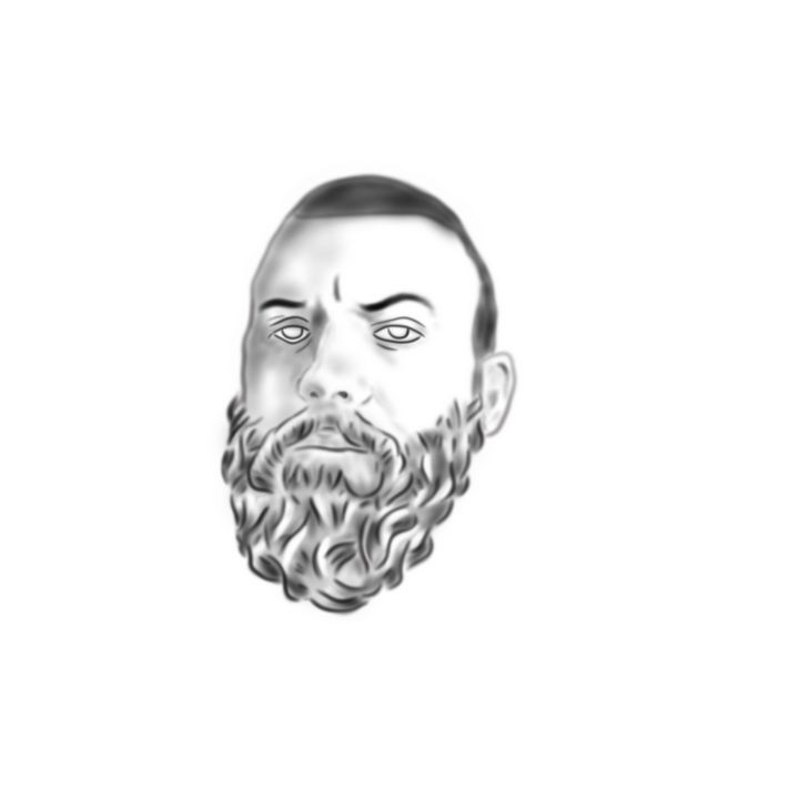 Portrait of bearded man - Graphic design