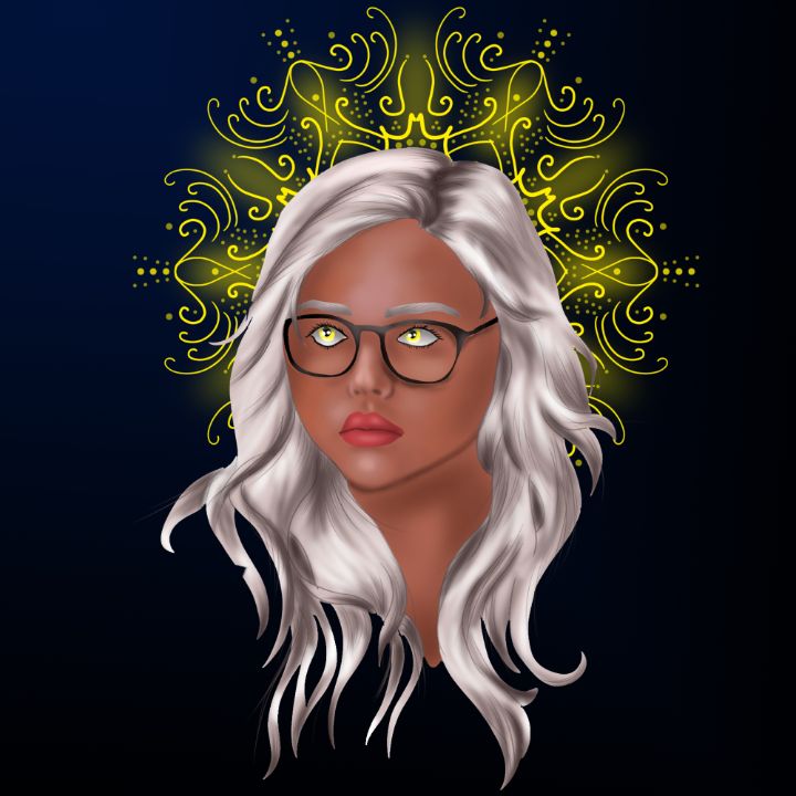 White hair girl - Graphic design
